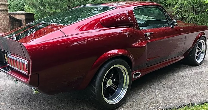 1968 FORD MUSTANG 200 MPH CANDY BRANDYWINE WITH BLACK RACING STRIPES