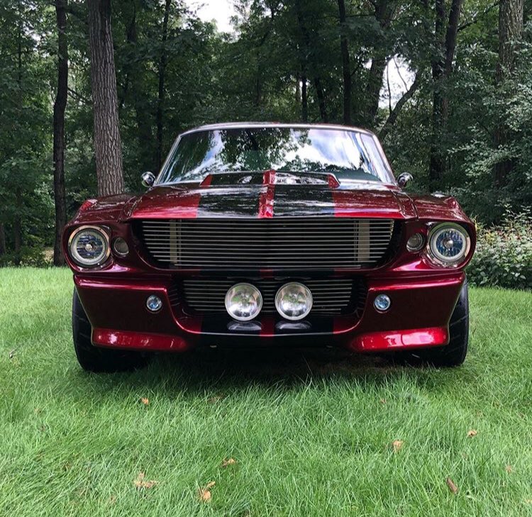 1968 FORD MUSTANG 200 MPH CANDY BRANDYWINE WITH BLACK RACING STRIPES
