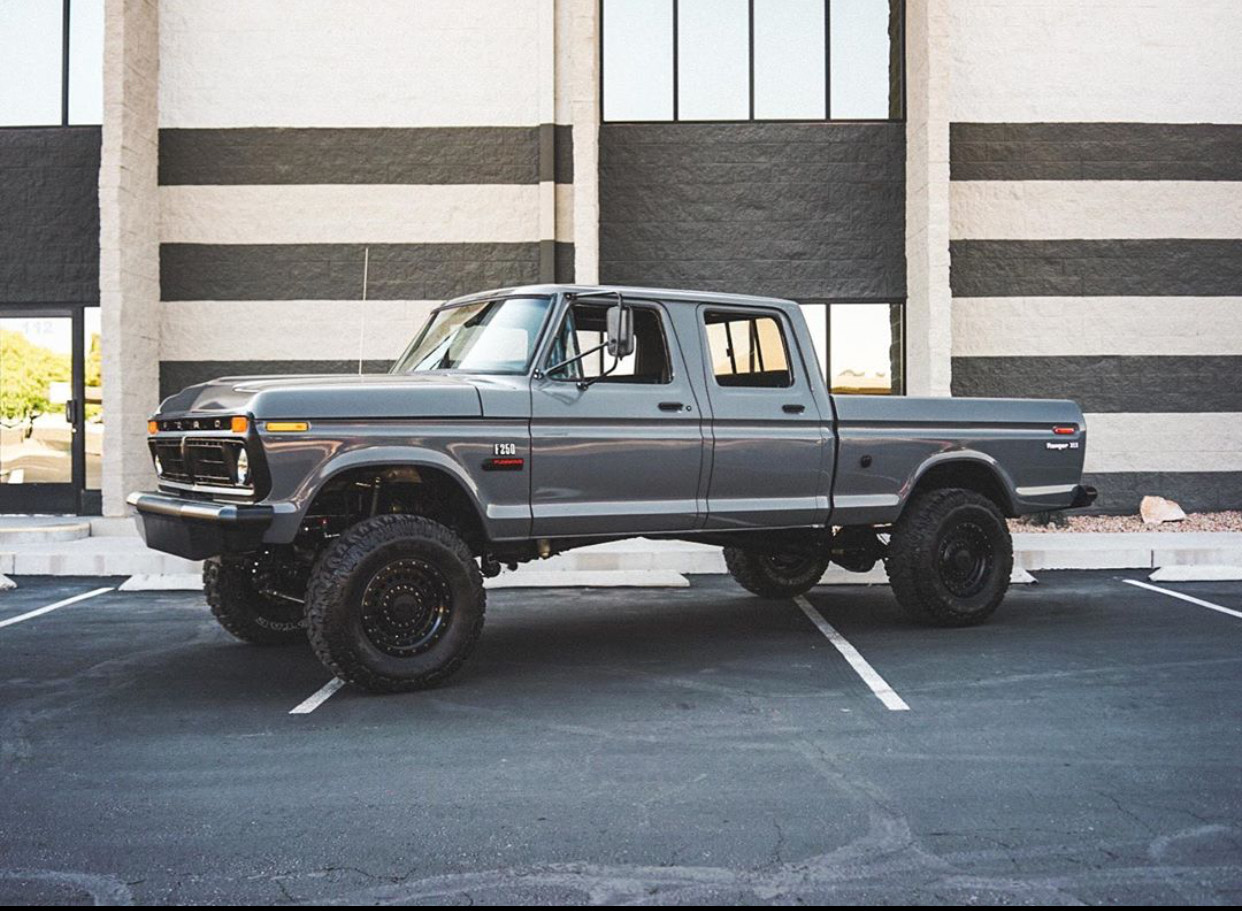 1976 Ford F250 Crew Cab Short Bed Leadfoot Grey | Ford Daily Trucks