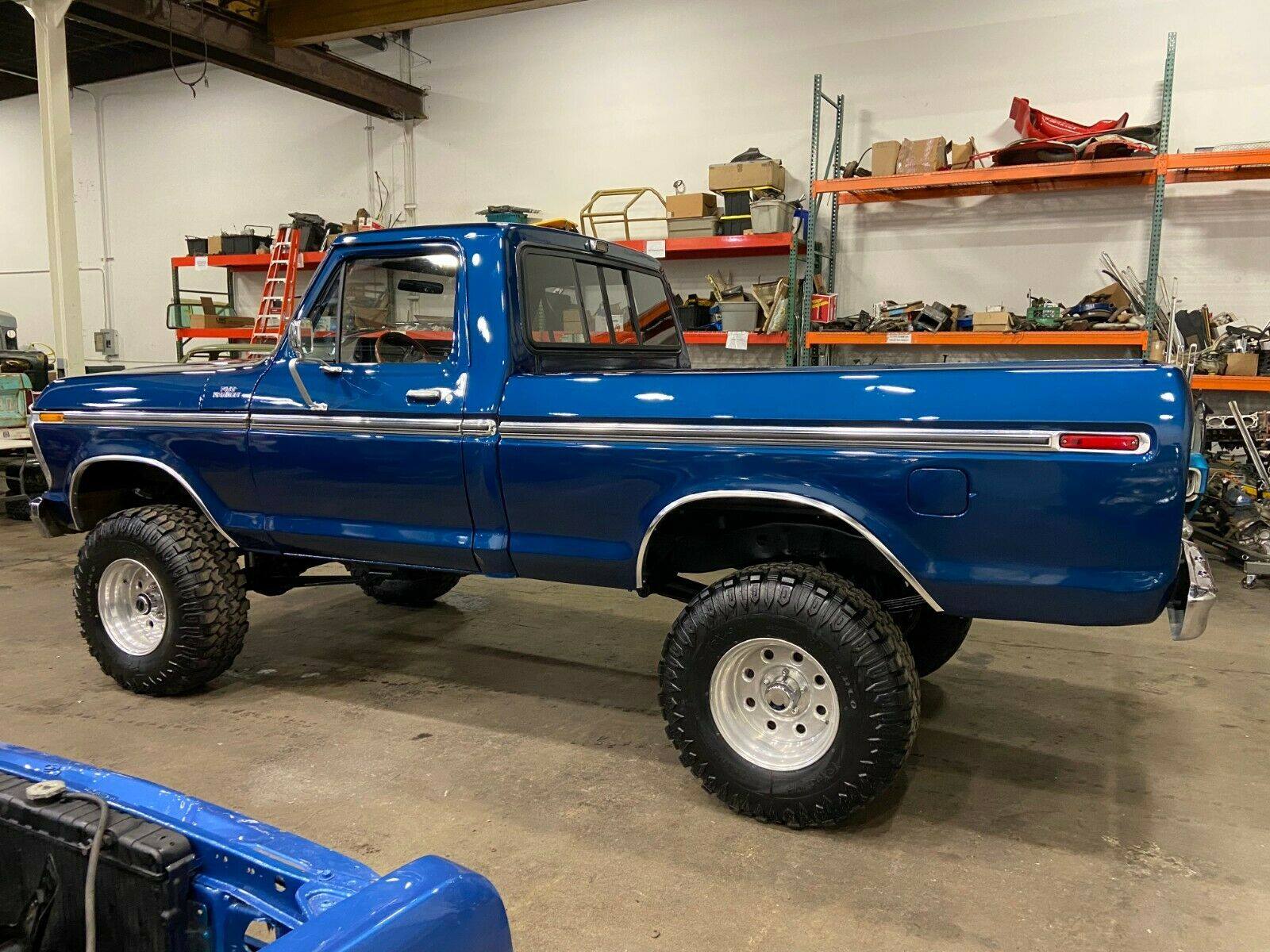 1977 Ford F-150 Ranger 4-inch lift With a 460 4x4 Midnight Blue 2 FordDaily.net