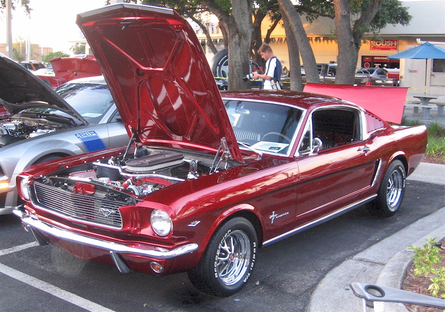 Candy Red 1966 Mustang Fastback Under The Hood 302ci V8 Engine 2.jpg