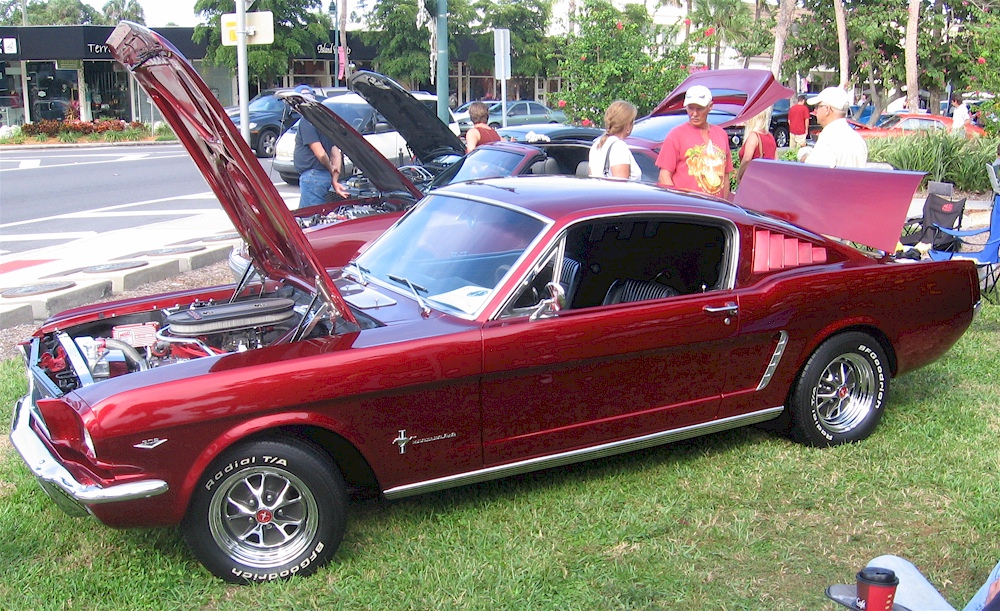 Candy Red 1966 Mustang Fastback Under The Hood 302ci V8 Engine 3.jpg