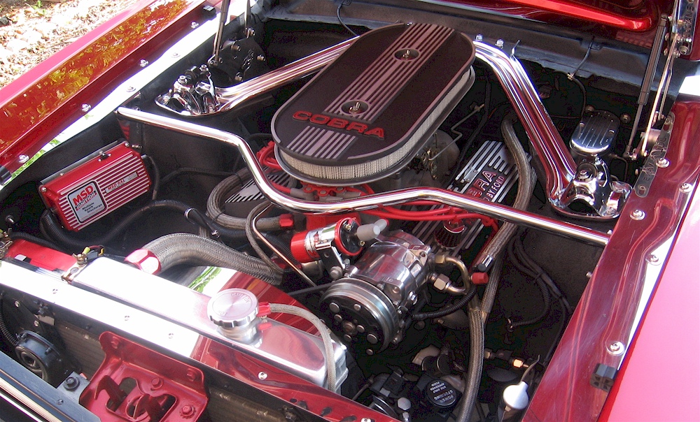 Candy Red 1966 Mustang Fastback Under The Hood 302ci V8 Engine 9.jpg