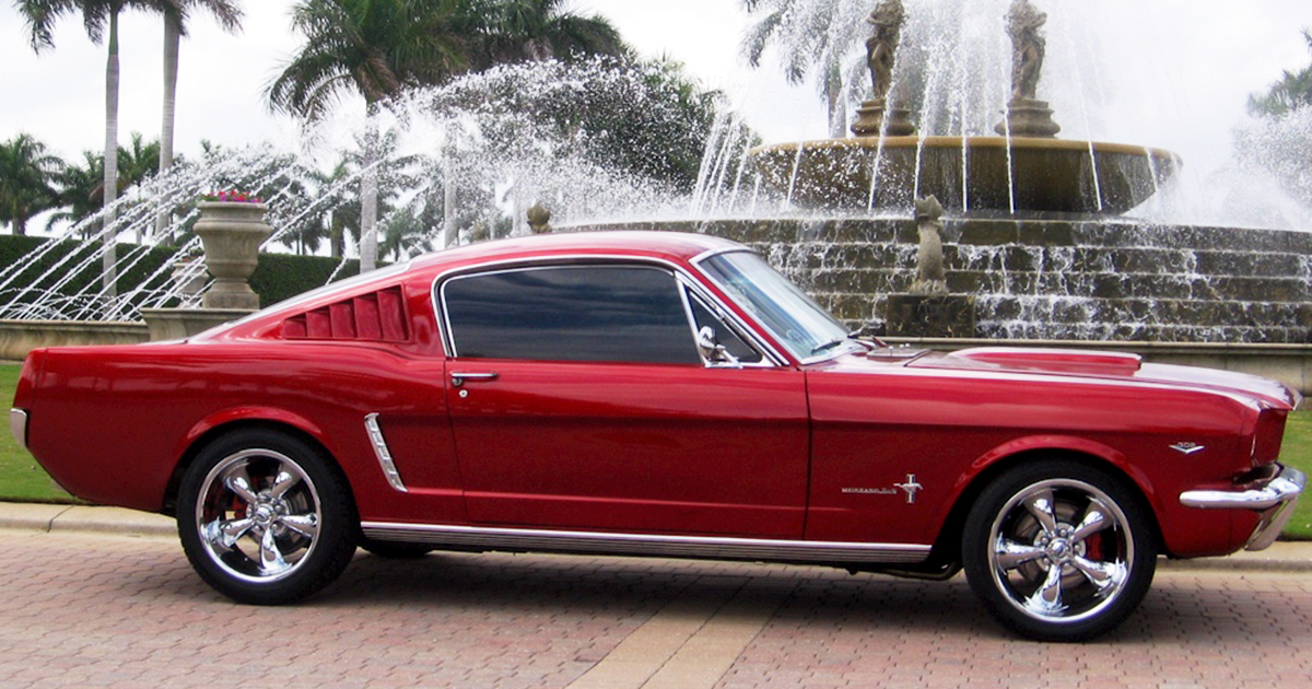 Candy Red 1966 Mustang Fastback Under The Hood 302ci V8 Engine.jpg
