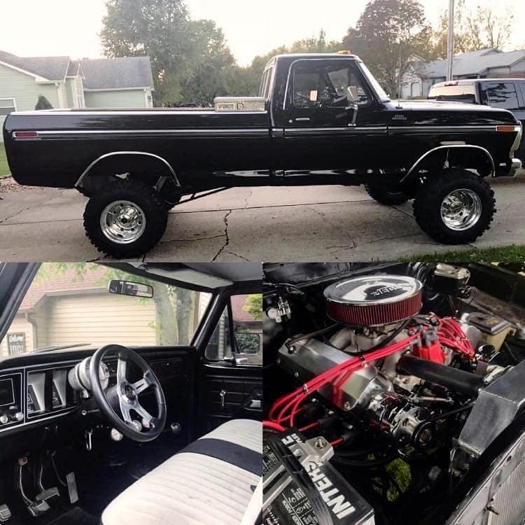 Gorgeous Black Ford 1979 F-250 Build 460 4-inch Lift On Boggers 4.jpg