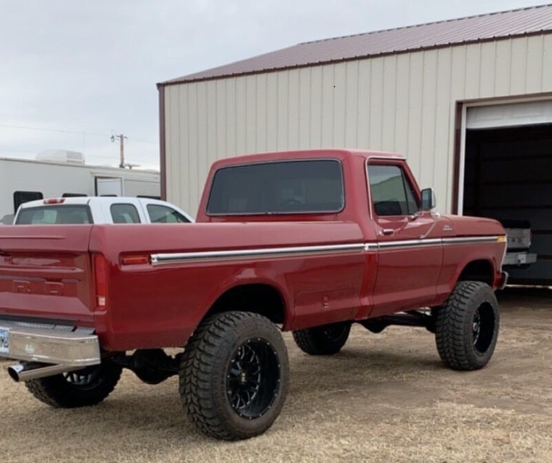 Ruby Red 1977 F-150 With a 79 Front And 460 Engine 2.jpg