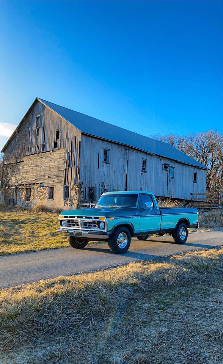 Two Tone Jade 1977 Ford F250 Camper Special With a 460 www.FordDaily.net 2.jpg